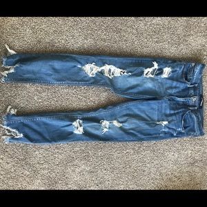 Express Distressed Ankle Skinny Jeans